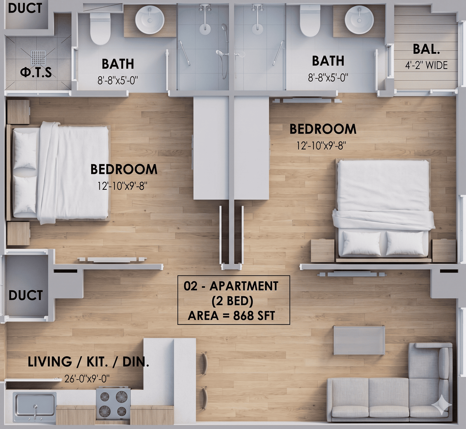 Pavilion 2 bed apartment