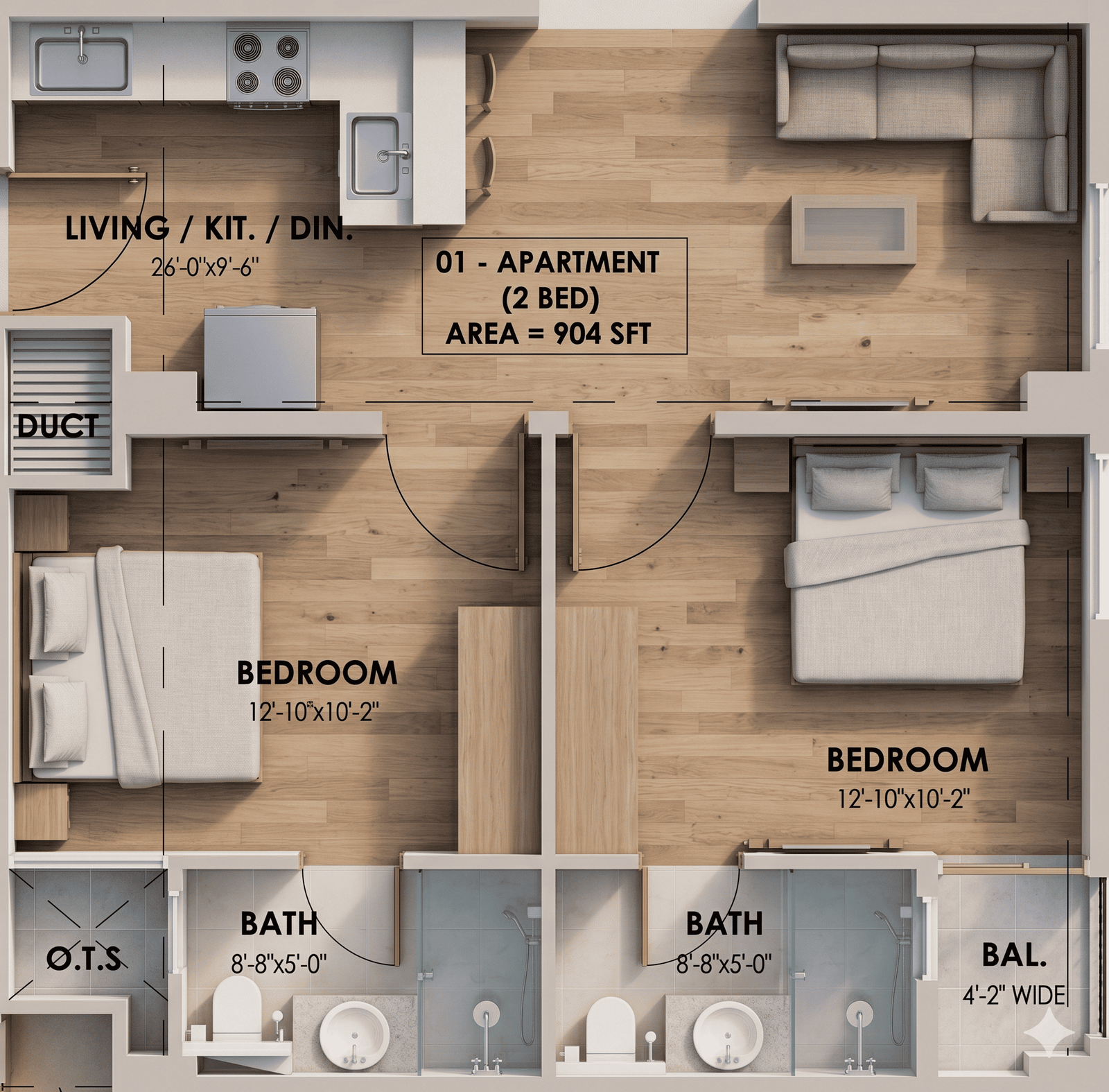 Pavilion 2 bed apartment